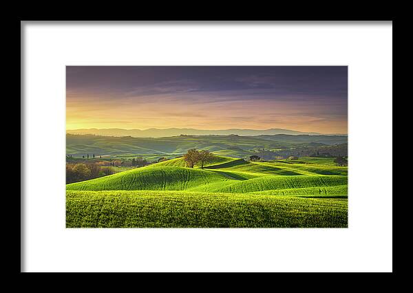 Springtime Framed Print featuring the photograph Springtime in Tuscany, Pienza by Stefano Orazzini