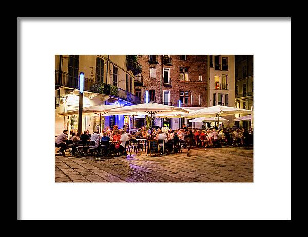 Italy Framed Print featuring the photograph Spritzers in the Piazza by Craig A Walker