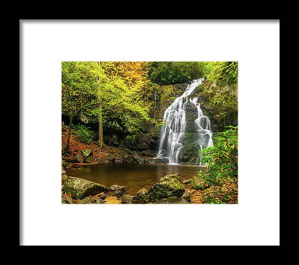 Appalachian Mountains Framed Print featuring the photograph Spruce Flats Falls Autumn Full View by Kenneth Everett