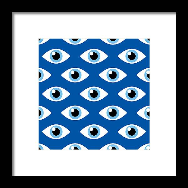 Art Framed Print featuring the drawing Spy Eye Pattern by JakeOlimb