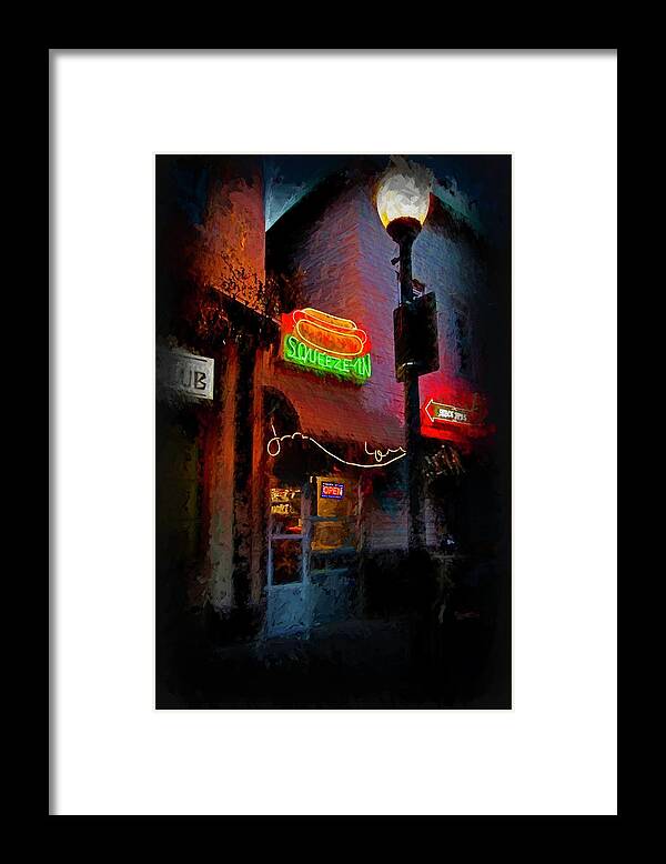 Squeeze Framed Print featuring the digital art Squeeze-In, Sunbury, PA by Barry Wills