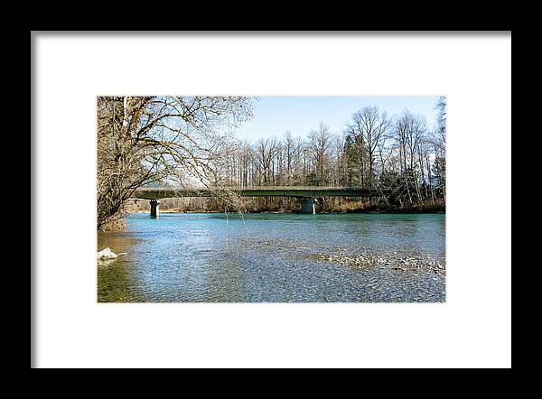 Sr 530 Bridge Over Skagit River Framed Print featuring the photograph SR 530 Bridge over Skagit River by Tom Cochran