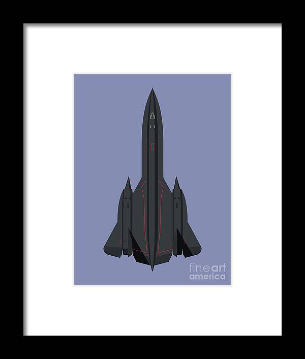 Aircraft Framed Print featuring the digital art SR-71 Blackbird Jet Aircraft - Twilight by Organic Synthesis