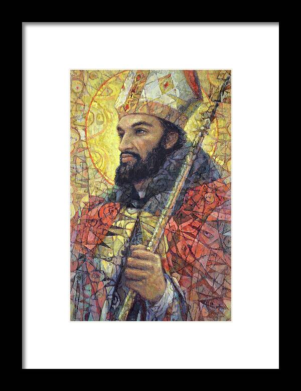 Saint Framed Print featuring the painting St. Augustine by Cameron Smith