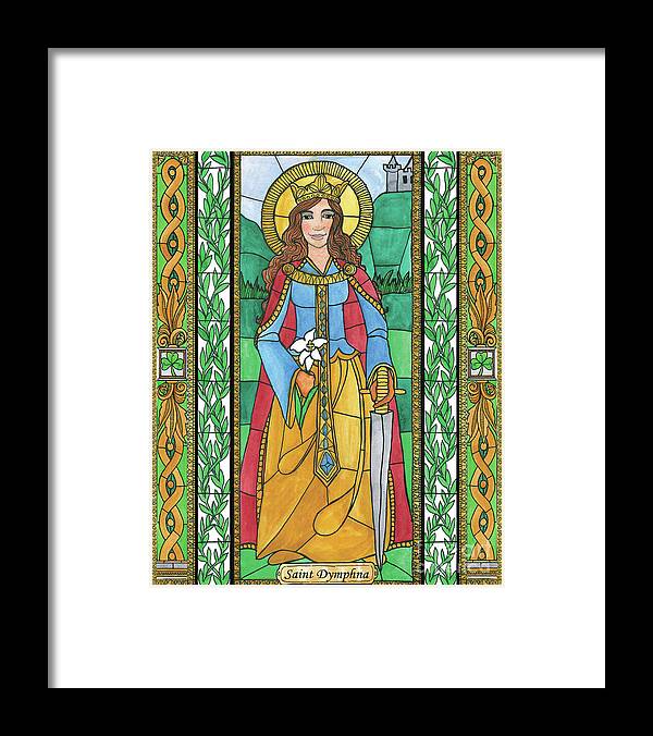 Saint Ddymphna Framed Print featuring the painting St. Dymphna by Brenda Nippert