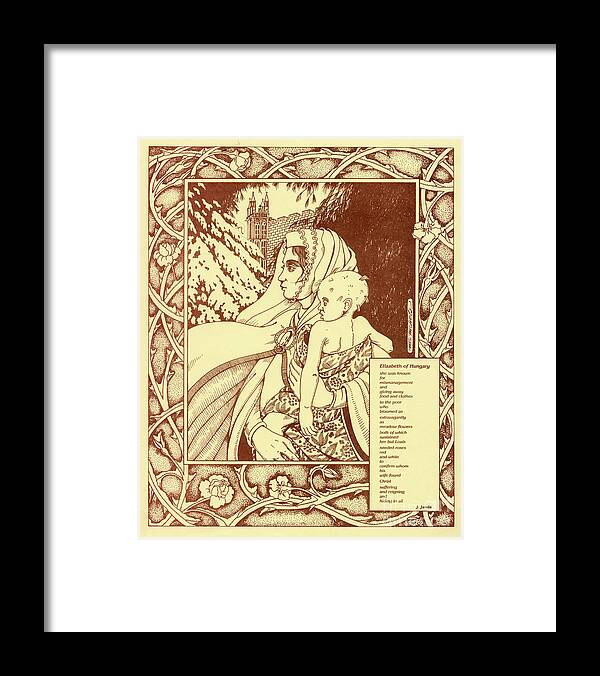 St Elizabeth Of Hungary Framed Print featuring the drawing St Elizabeth of Hungary by William Hart McNichols