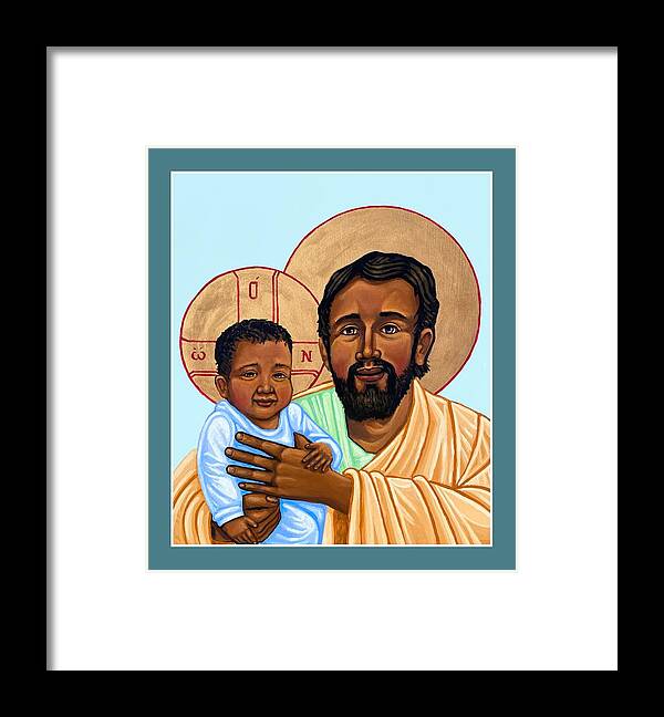 Iconography Framed Print featuring the painting St. Joseph by Kelly Latimore