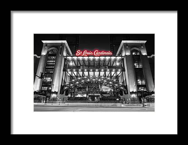 St Louis Framed Print featuring the photograph St Louis Baseball Stadium - Third Base Gate In Selective Color by Gregory Ballos
