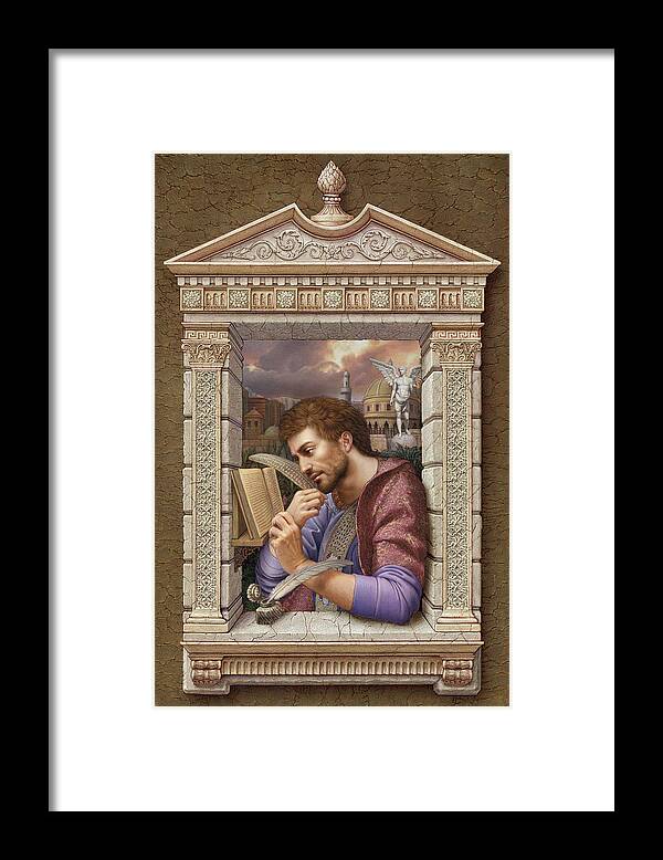 Christian Art Framed Print featuring the painting St. Matthew 2 by Kurt Wenner
