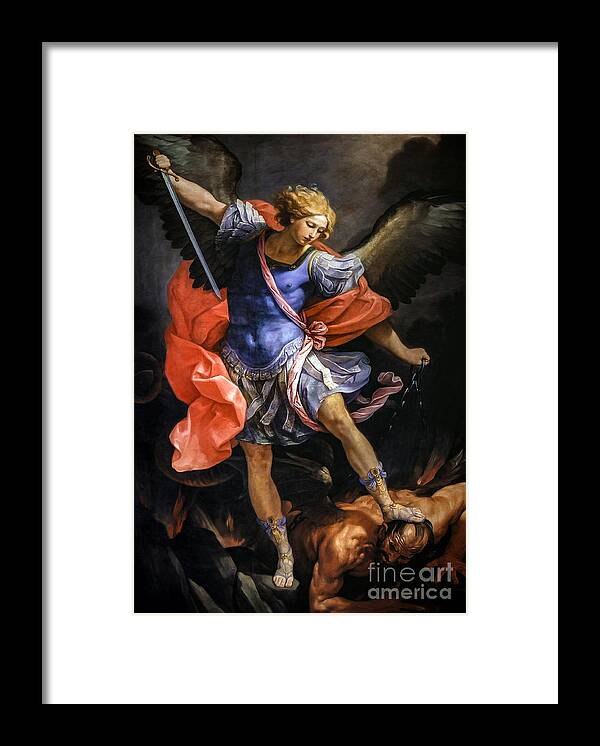 St Michael Archangel. Guido Reni. Museum Framed Print featuring the photograph St Michael Archangel by Guido Reni by Carlos Diaz