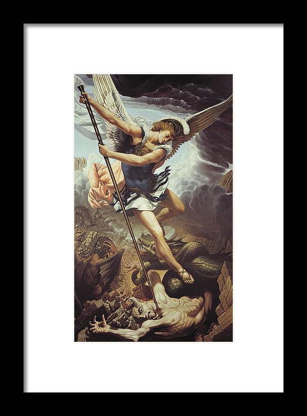 Christian Art Framed Print featuring the painting Archangel Michael by Kurt Wenner
