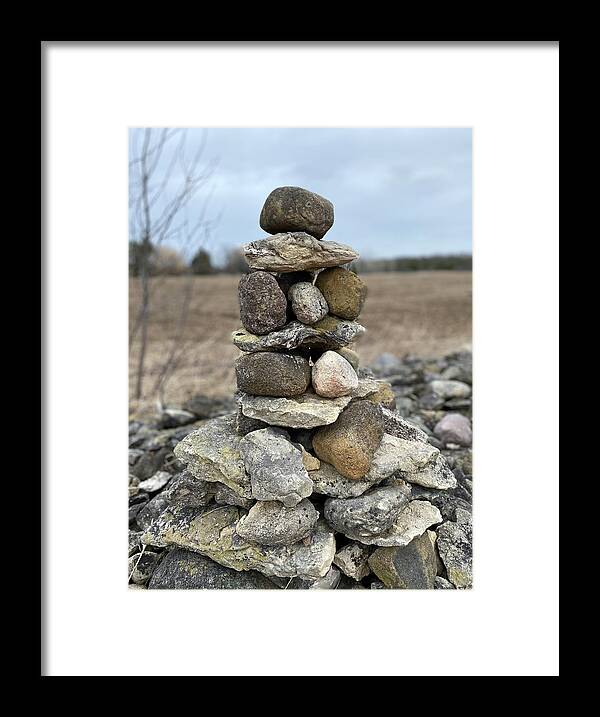 Stacked Framed Print featuring the photograph Stacked Field Stones by David T Wilkinson