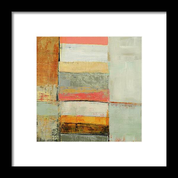 Abstract Art Framed Print featuring the painting Stacked Stripes #11 by Jane Davies
