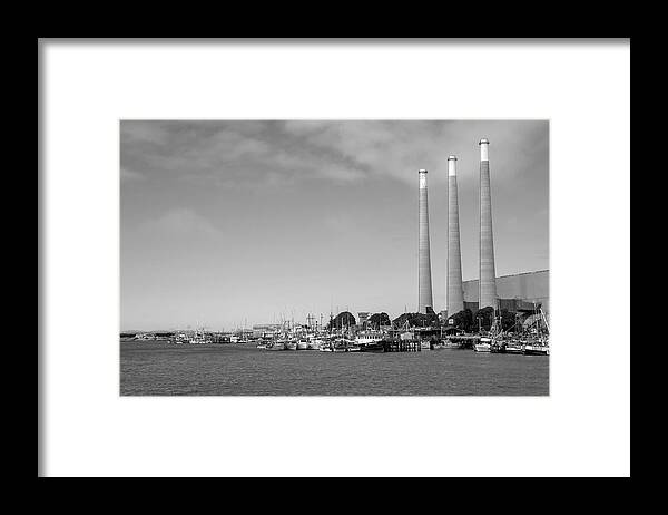 Smoke Stacks Framed Print featuring the photograph Stacks in the Bay by Gina Cinardo