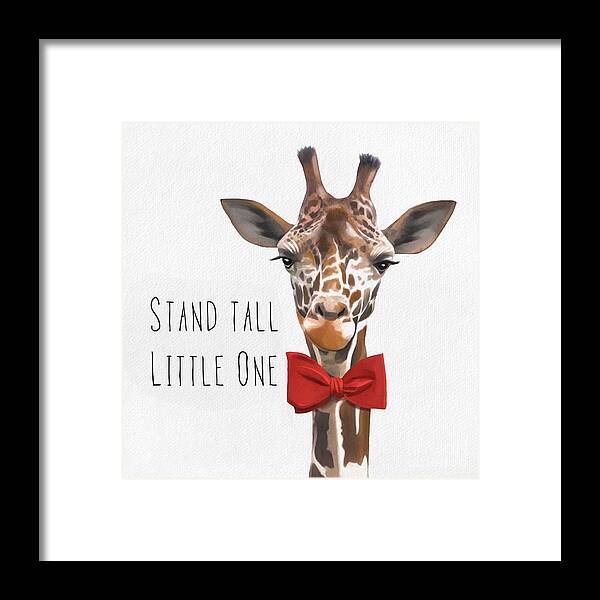 Giraffe Framed Print featuring the painting Stand Tall by Tammy Lee Bradley