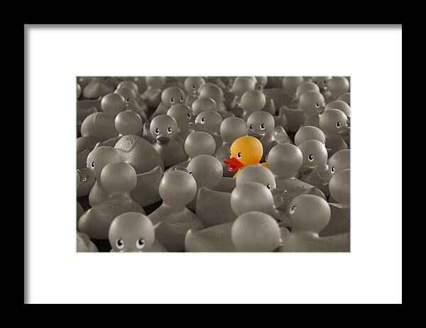 Rubber Framed Print featuring the photograph Standing Out in a Crowd by Brad Barton