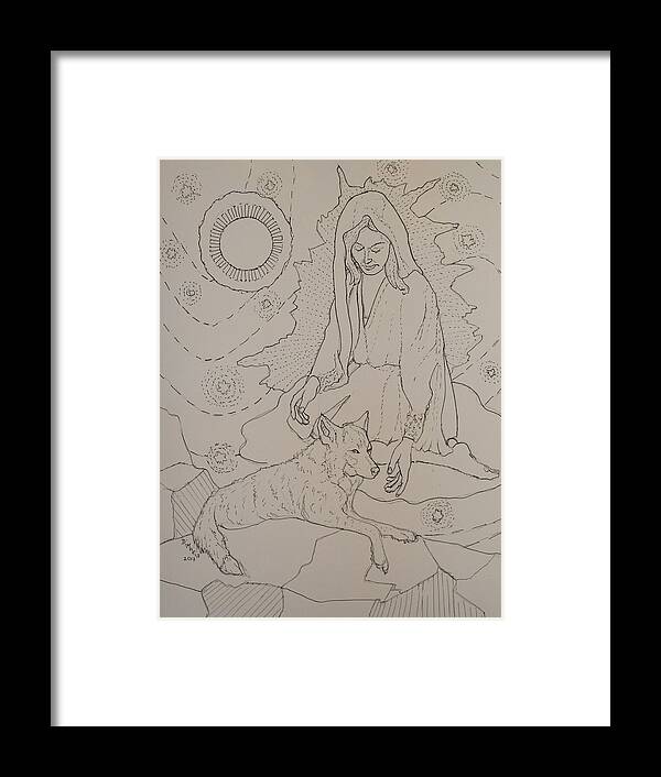 Realism Framed Print featuring the drawing Star Maiden by Donelli DiMaria