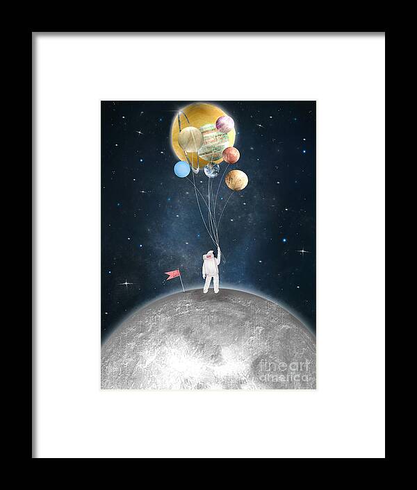 Solar System Framed Print featuring the painting Star Man by Bri Buckley