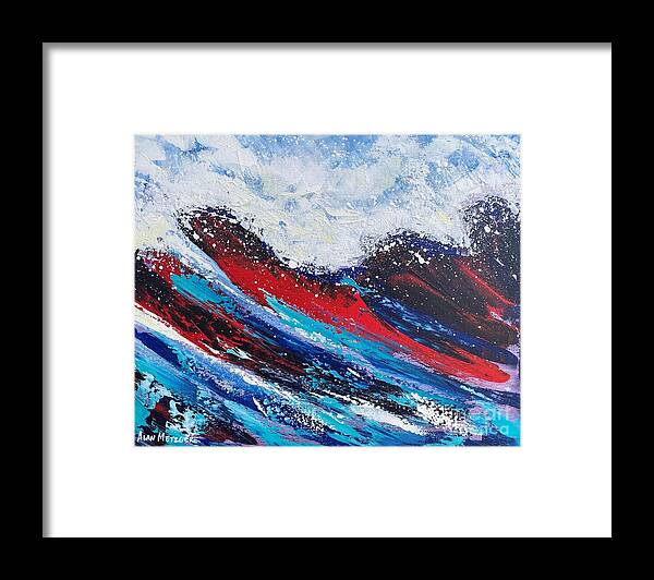 Ocean Framed Print featuring the painting Star-spangled Wave by Alan Metzger