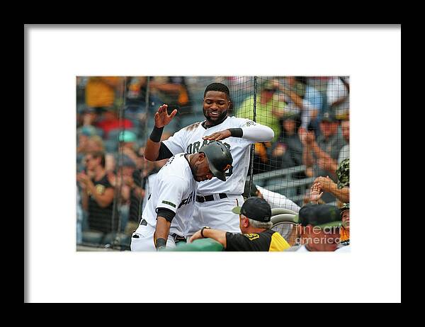 Three Quarter Length Framed Print featuring the photograph Starling Marte and Gregory Polanco by Justin K. Aller