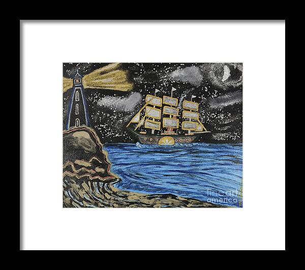 Ship Framed Print featuring the mixed media Starship Britannia by David Westwood