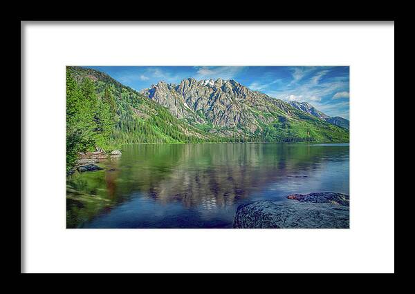 Wyoming Framed Print featuring the photograph Starting the Day at Jenny Lake by Marcy Wielfaert