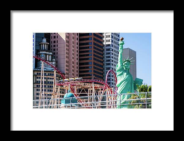 Statue Of Liberty Framed Print featuring the photograph Statue of Liberty at New York Las Vegas by Tatiana Travelways