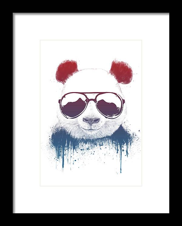 Panda Framed Print featuring the drawing Stay Cool II by Balazs Solti