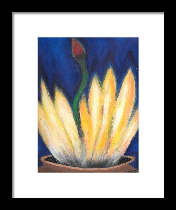 Fire Framed Print featuring the painting STD by Esoteric Gardens KN