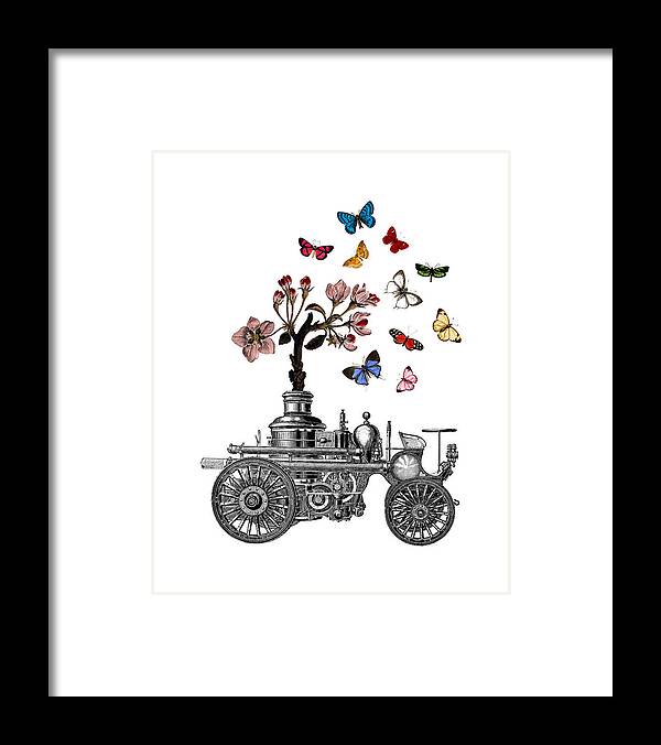 Steam Engine Framed Print featuring the digital art Steam Engine Of Life by Madame Memento