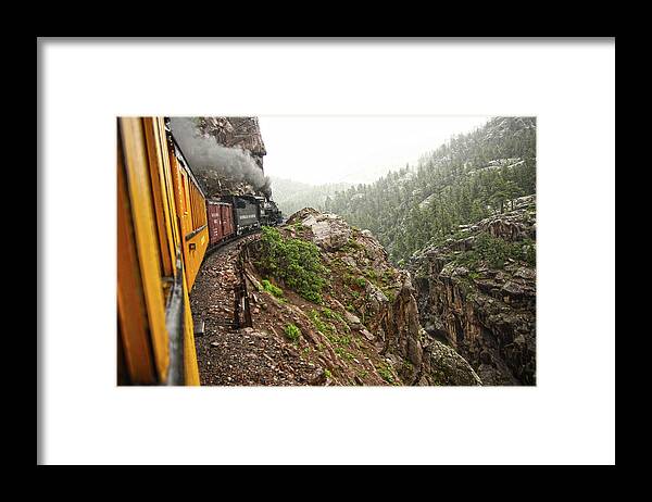 Landscape Framed Print featuring the photograph Steam Engine Train by WonderlustPictures By Tommaso Boddi