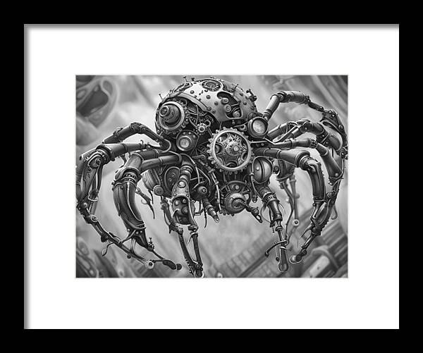 Ai Framed Print featuring the photograph Steampunk Spider by Cate Franklyn