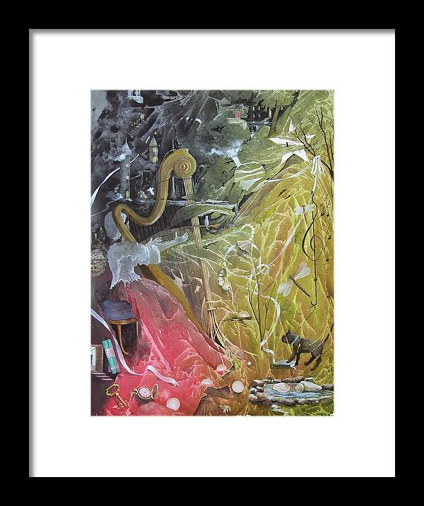 Harp Framed Print featuring the painting Stephanie's Sonata by Jackie Mueller-Jones