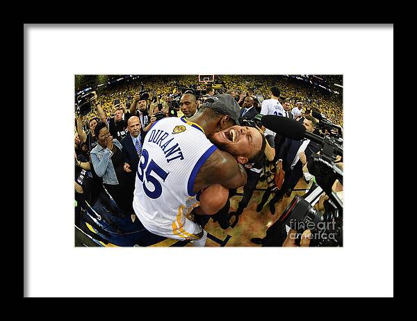 Kevin Durant Framed Print featuring the photograph Stephen Curry and Kevin Durant by Andrew D. Bernstein