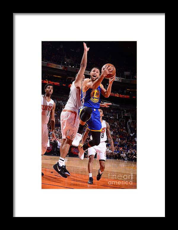 Nba Pro Basketball Framed Print featuring the photograph Stephen Curry by Barry Gossage