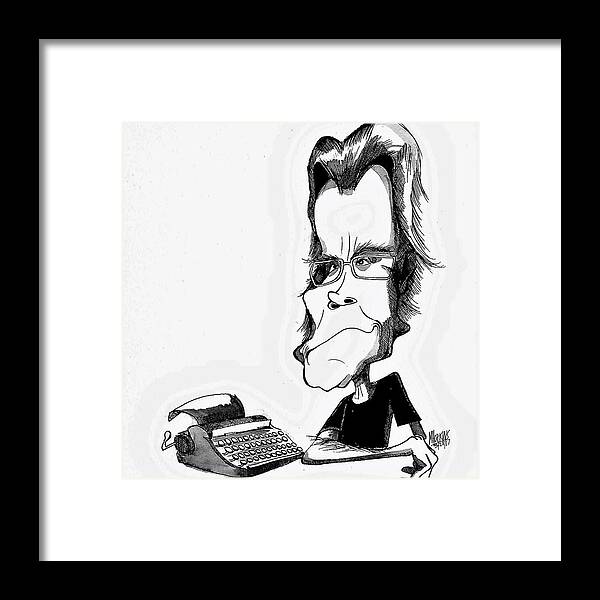 Novelist Framed Print featuring the drawing Stephen King by Michael Hopkins