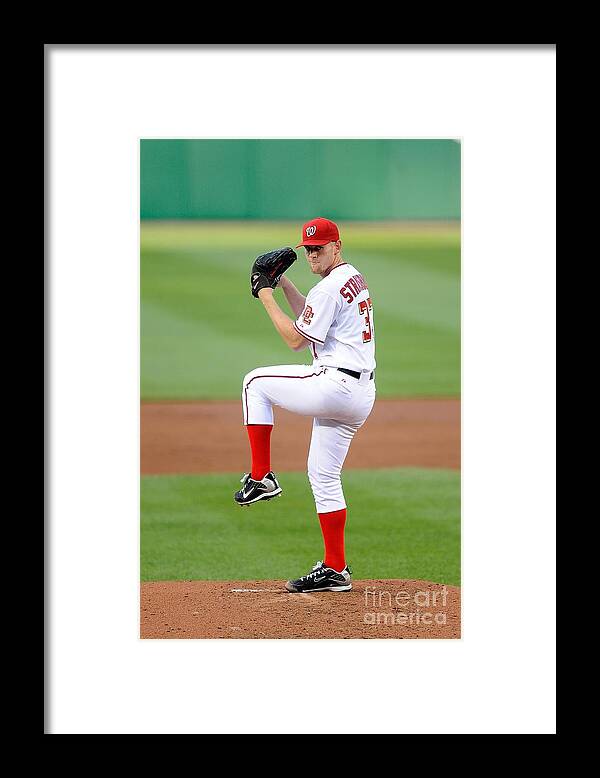 Stephen Strasburg Framed Print featuring the photograph Stephen Strasburg by G Fiume