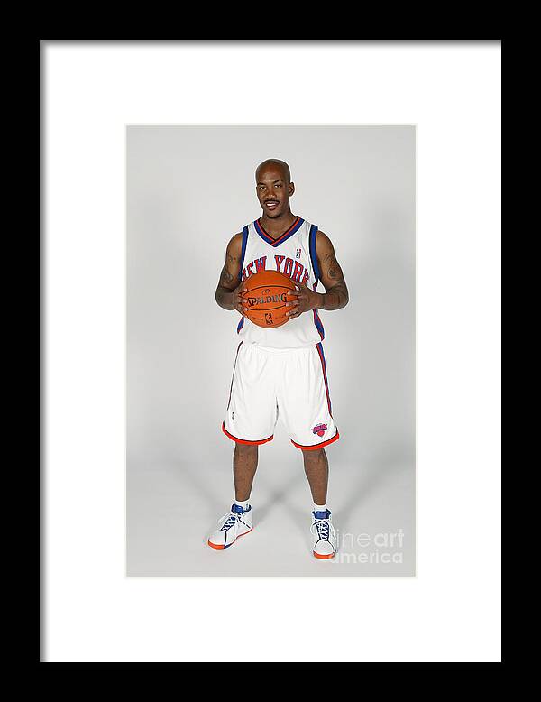 Media Day Framed Print featuring the photograph Stephon Marbury by Ray Amati