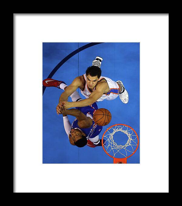 Playoffs Framed Print featuring the photograph Steven Adams and Danny Granger by Ronald Martinez