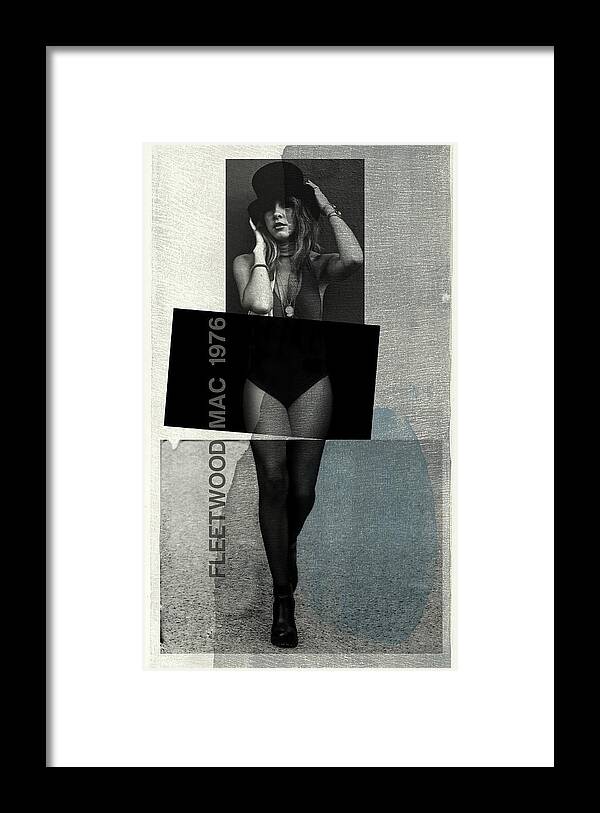 Fleetwood Mac Framed Print featuring the digital art Stevie Nicks - Retro by Paul Lovering