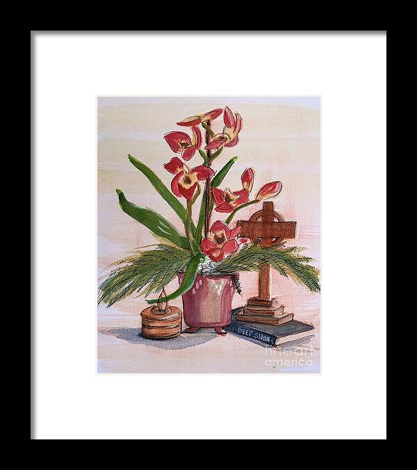 Charcoal Framed Print featuring the mixed media Still life # 2 by Vicki B Littell