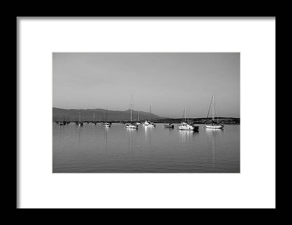 Boats Framed Print featuring the photograph Stillness in the Bay by Gina Cinardo