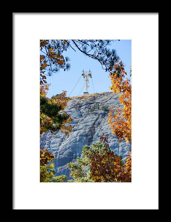 Georgia Framed Print featuring the photograph Stone Mountain, Georgia Summit Skyride by Karen Cox
