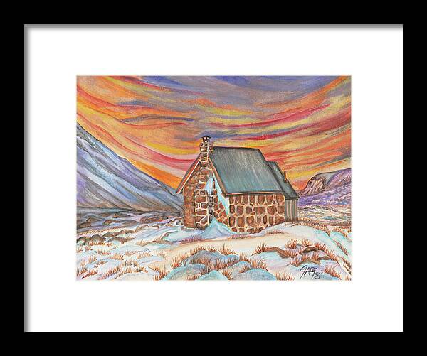 Art Framed Print featuring the painting Stone Refuge by The GYPSY