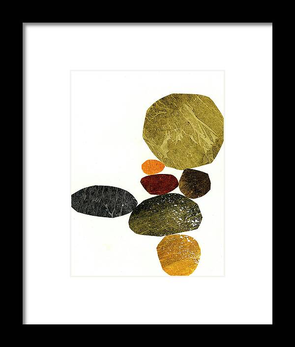 Abstract Art Framed Print featuring the mixed media Stone Stack #3 by Jane Davies