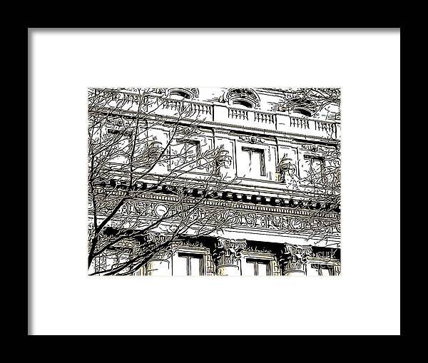 Architecture Framed Print featuring the photograph Stories of a Vintage Building by Carol Riddle