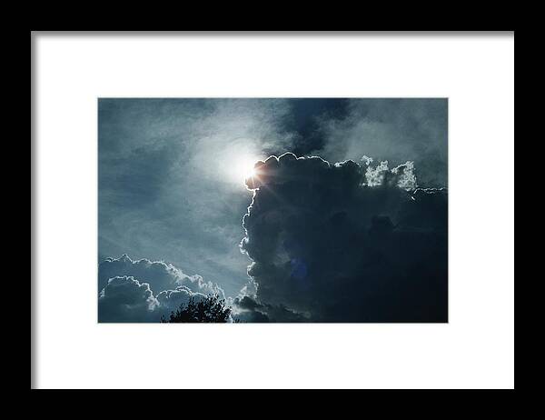 Sun Framed Print featuring the photograph Storm Clouds Sun and Eagles by Russel Considine