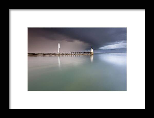 Storm Framed Print featuring the photograph Storm Front - Blyth Pier by Anita Nicholson