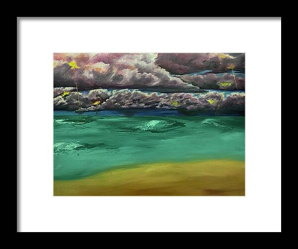 Oil Painting Framed Print featuring the painting Storm by Lisa White