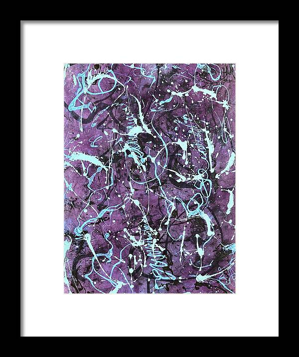 Abstract Framed Print featuring the painting Storm by Michael Lightsey